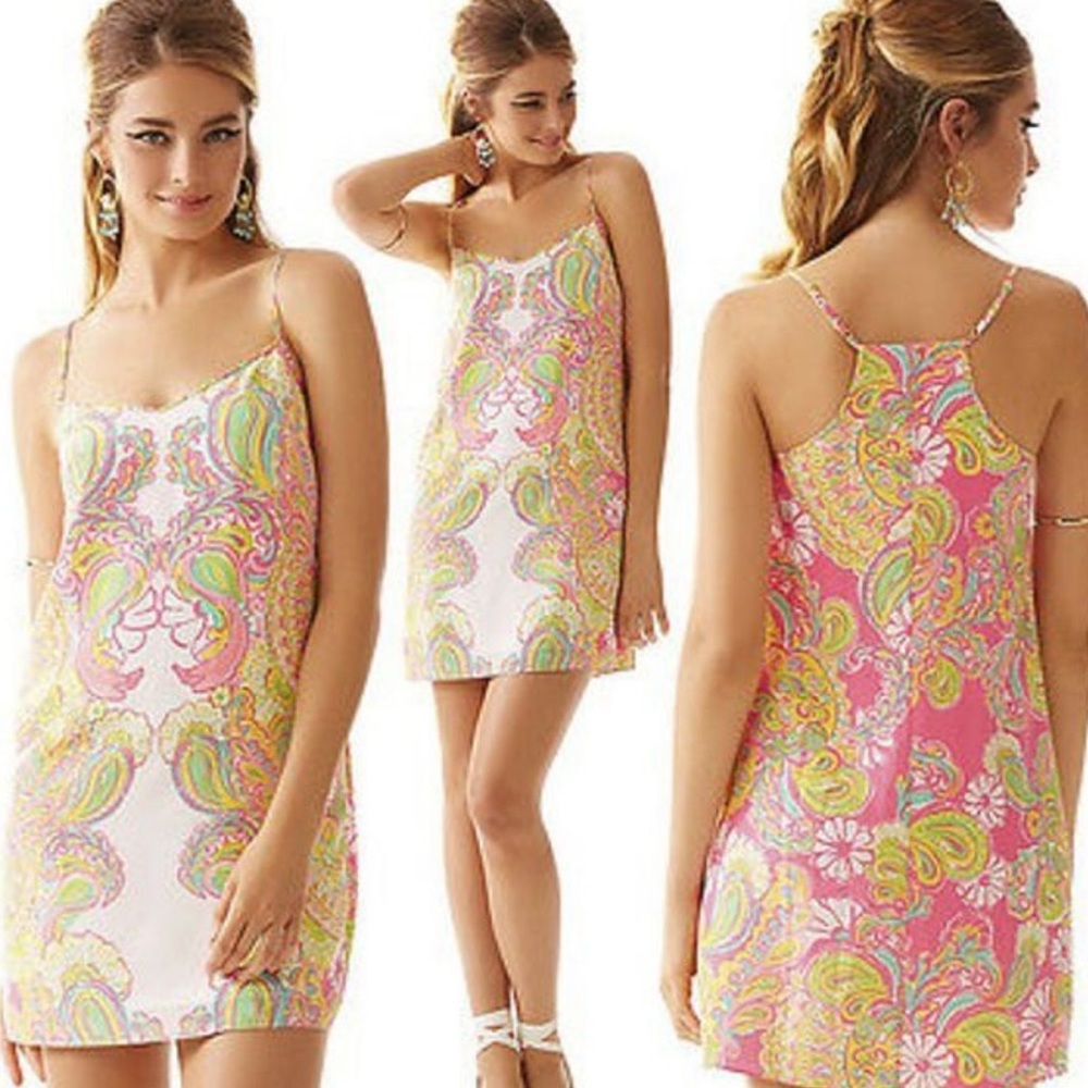 Lilly Pulitzer Hotty Pink Dusk Strappy Shift Dress